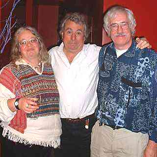 Terry Jones (centre) with Jean Rogers and Roger Cornwell